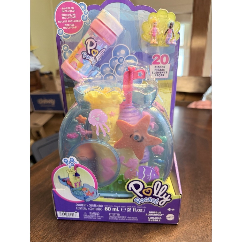 Polly Pocket Bubble Aquarium Underwater Theme Bubble Making Features NIP